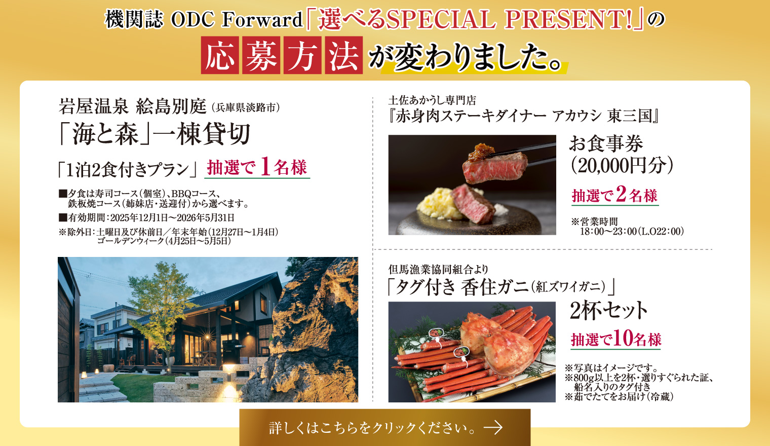 ODC Forwardプレゼント応募方法が変わりました